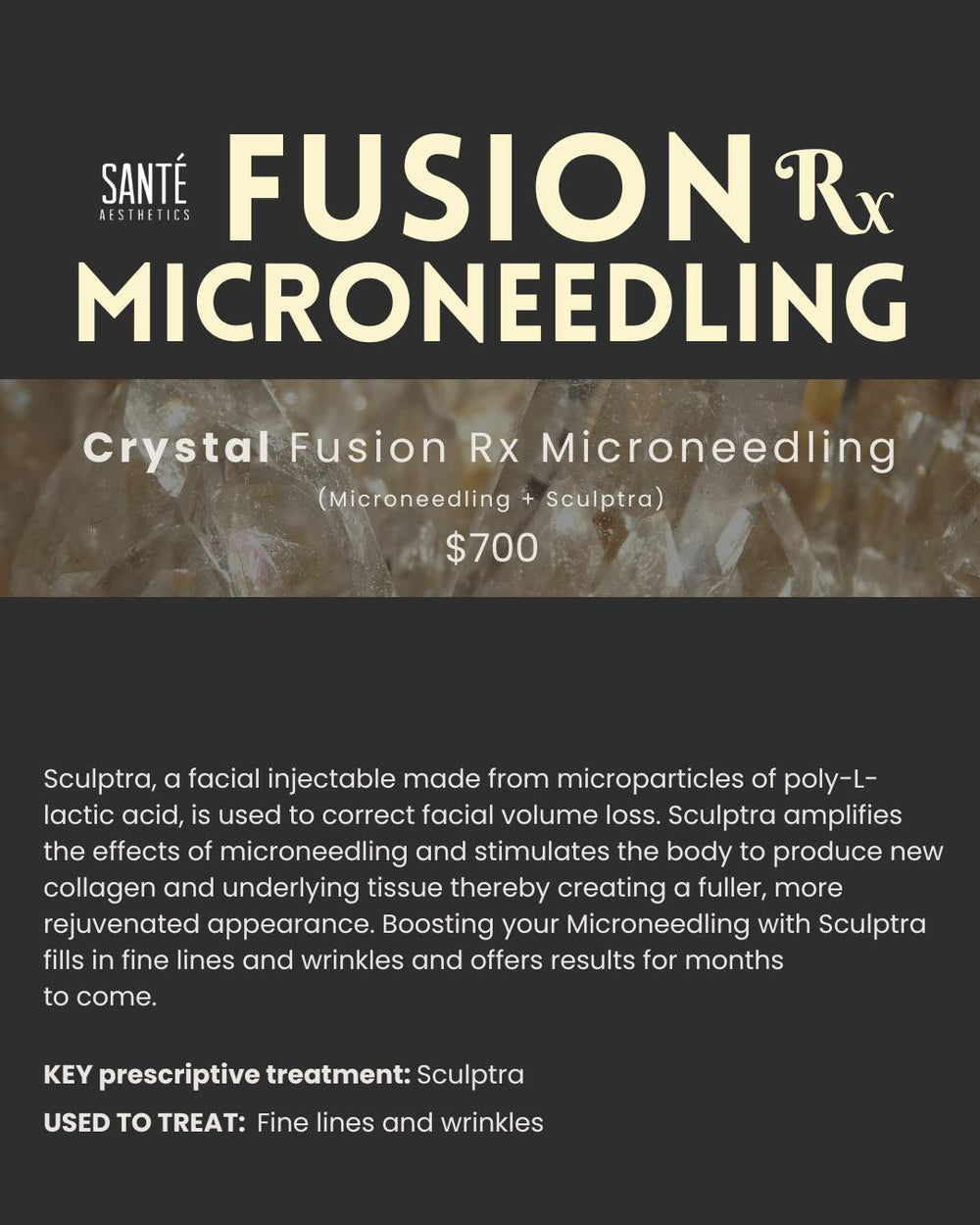Crystal Fusion Rx (Fusion Tip Microneedling + Sculptra)
