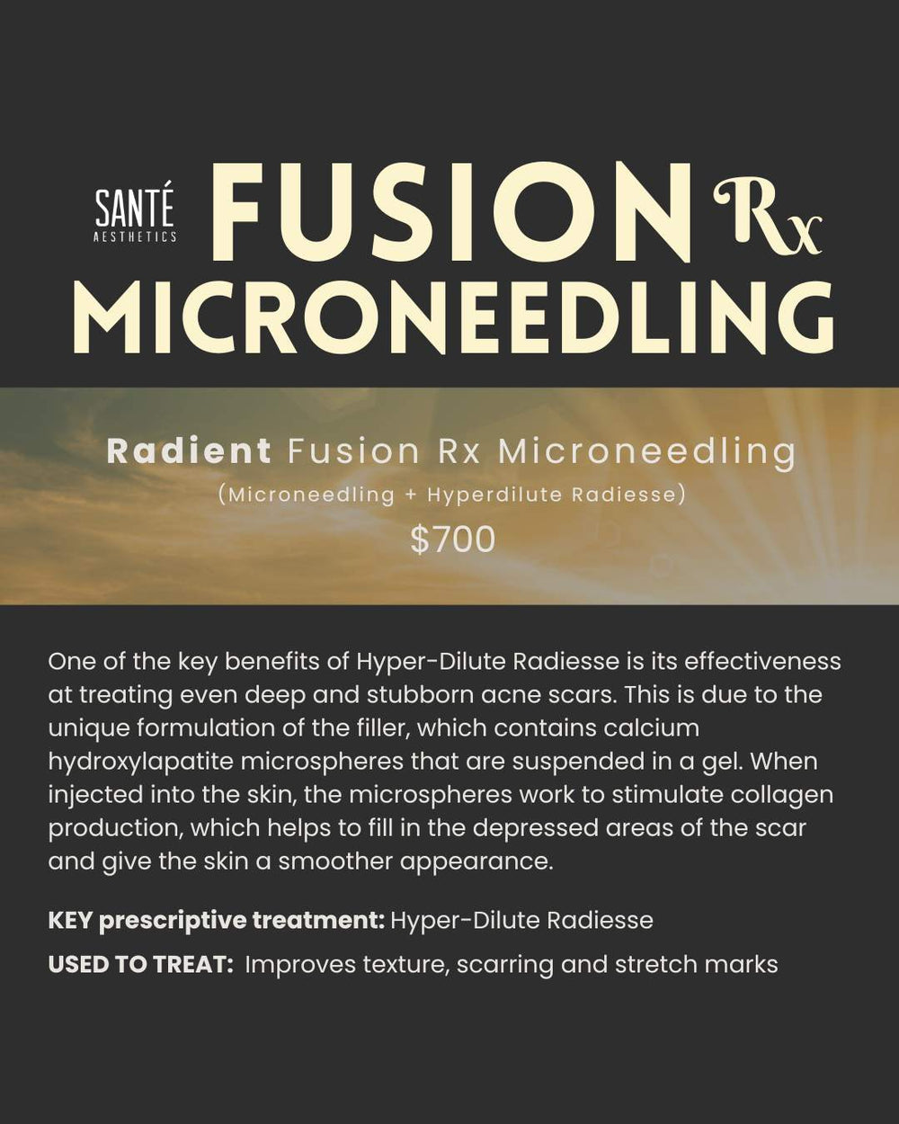 Radiant Fusion Rx (Fusion Tip Microneedling + Hyper-Dilute Radiesse)