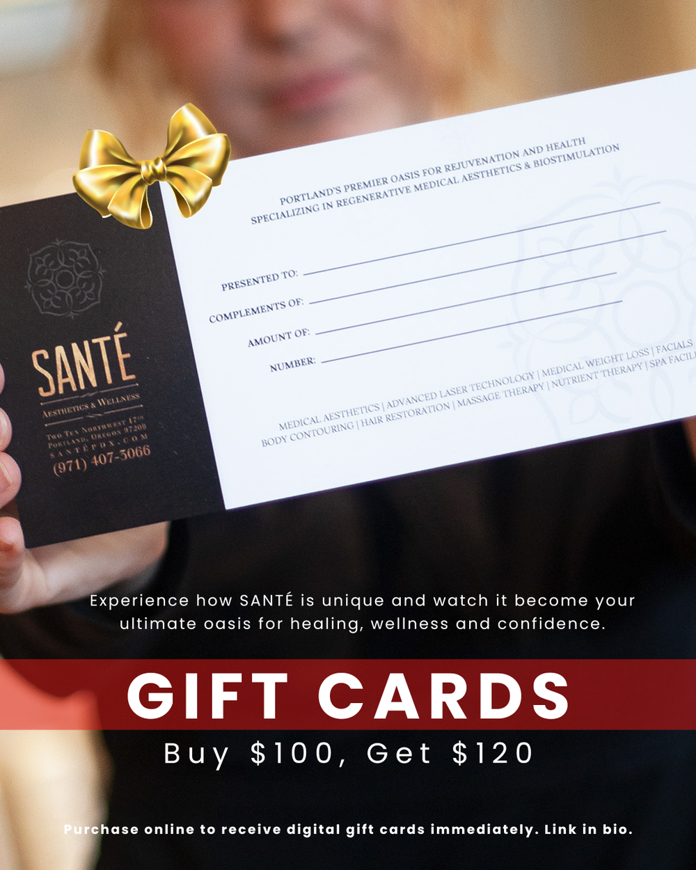$120 Gift Card for only $100